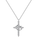 Elegant Silver Crown-Cross Necklace